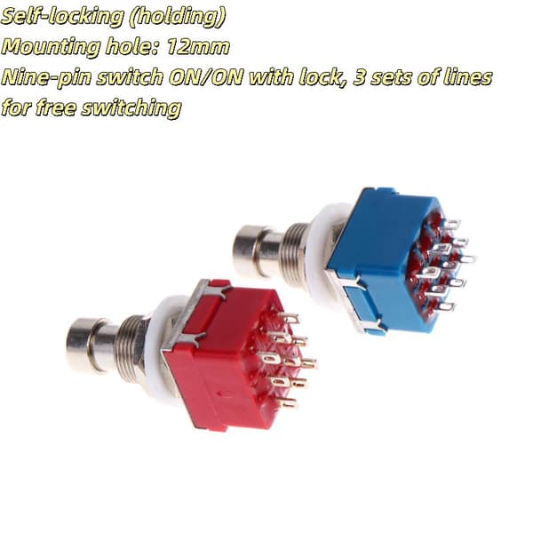 1/3 st 9-polig 3PDT gitarrswitch gitarr effektpedalbox Stomp Blue 1pcs