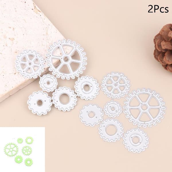 2 st Steampunk Gear metallskärningsformar för scrapbooking DIY Clipar 2Set