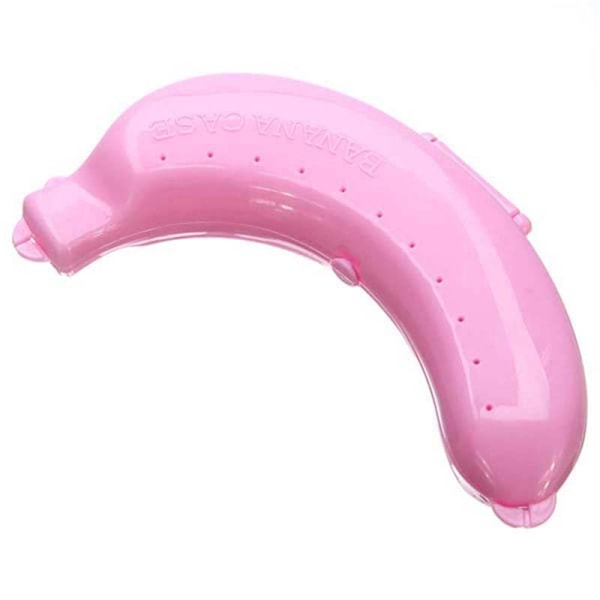 e 3 Färger Fruit Banana Protector Box Holder Case Lunch Innehåll Pink