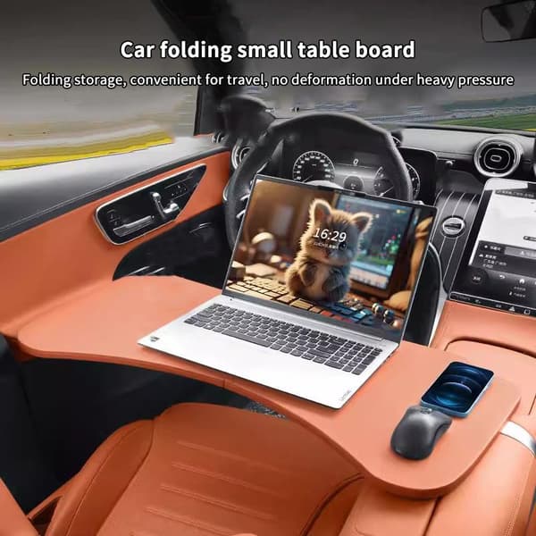 Bilbakke Bord Sammenklappeligt Auto Fører Passagersæde Laptop Skrivebord D Beige