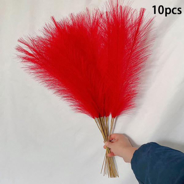 Pampas Græs Boho Decor Flower Reed Simulated Wedding Party Red