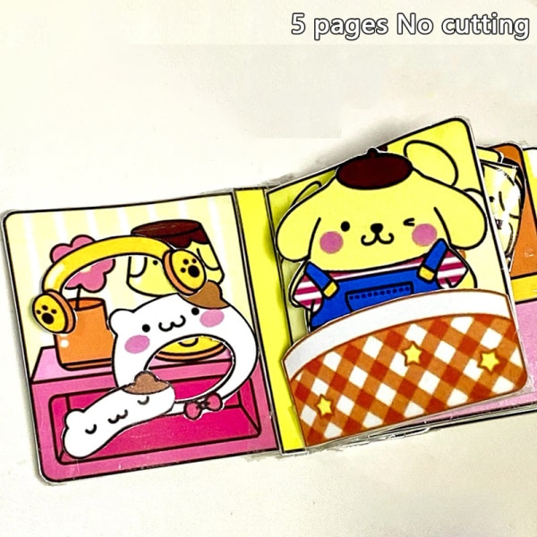Gør-det-selv-frit legetøj stille bog Sanrio Doudou bog pædagogisk Kuromi A5