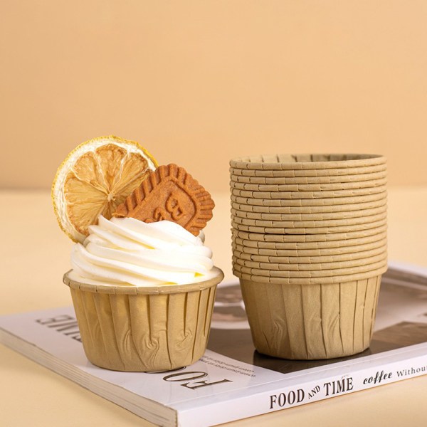 50 STK fortykket muffins cupcake liner Gold kake wrappers baking Blue