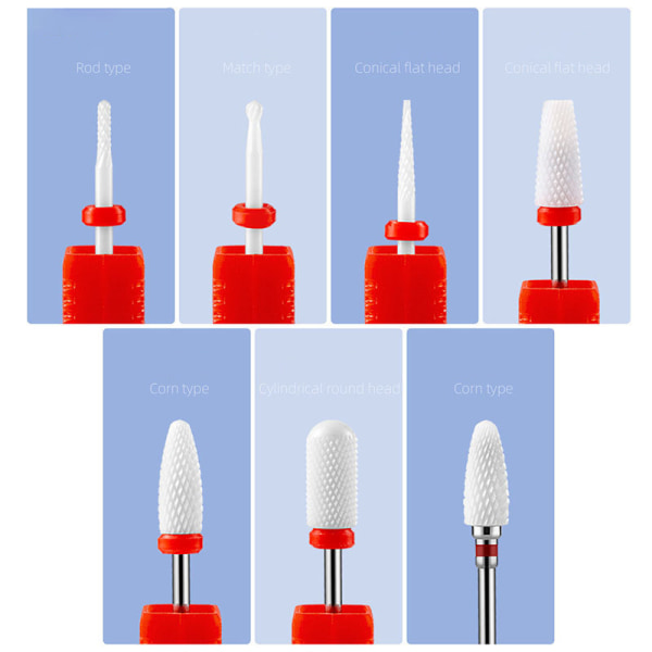 1 STK Keramisk Tungsten Nail Drill Bits Fil for elektrisk manikyr A15