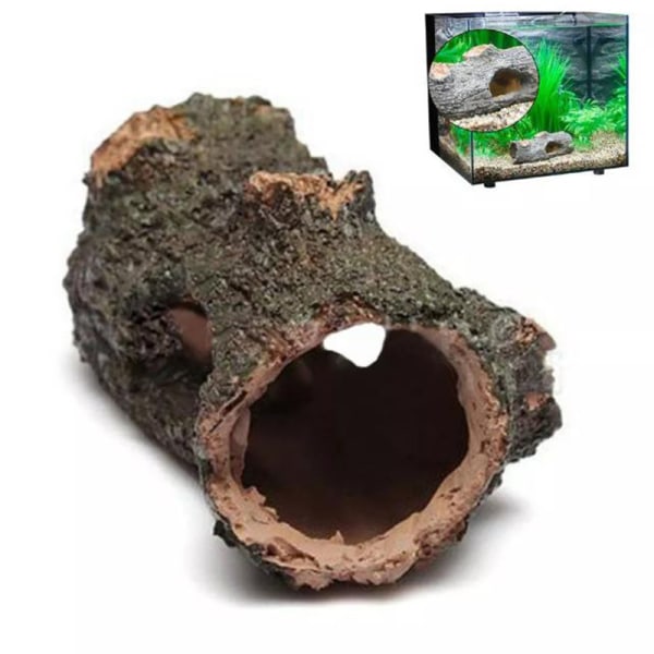 Ny ankomst Akvarium Ornament Hollow Hole Log Tree Tunnel Cave