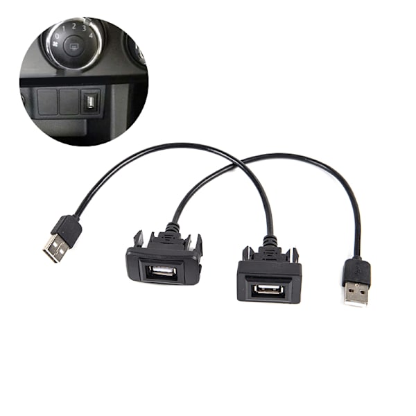 Bil Dashboard Flush Mount USB2.0 Panel forlængerkabel Adapter A