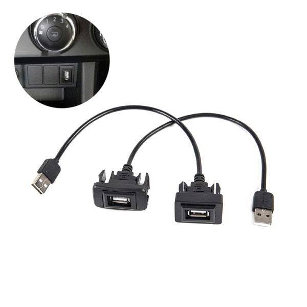 Bilinstrumentbräda Flush Mount USB2.0 Panelförlängningskabeladapter A