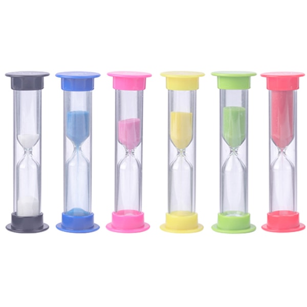 6 stk/Sæt Timeglas Børste Børste Timer Plast Anti-Fall