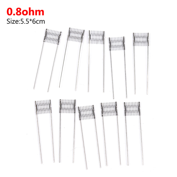 10Pc DIY Rebuild Mesh Coils 0,6/0,8/1,0/1,2ohm til Xros Calibur 0.8ohm