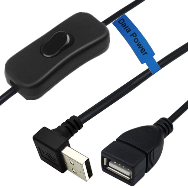 USB kaapeli uros-naaras On/Off-kytkimellä Data Power Extensio A7