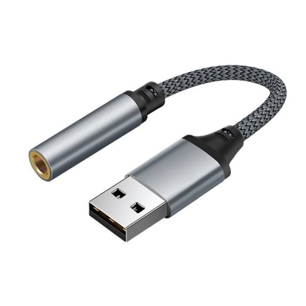 USB-lydkort 3,5 mm-kontakt hunn o Adapter Hodetelefon Micphone A Gray