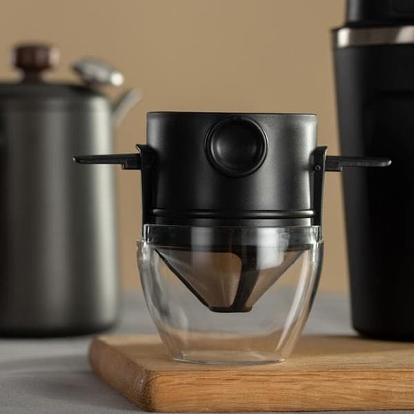 Bærbart foldbart kaffefilter i rustfrit stål, genanvendeligt kaffe White