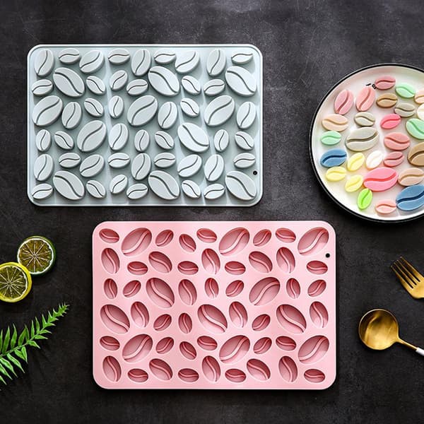 Kagedekorationsform Kaffebønneformede Silikone Slikforme Ch Pink 54