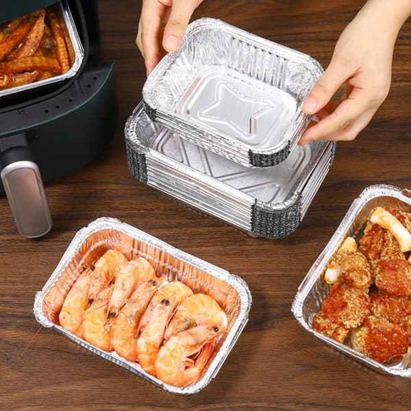 50 stk. aluminiumsfoliebakker Engangs BBQ-bakker 700ml