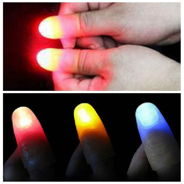 2 stk Magic Super Bright Light Up Tommelfingre Triks vises