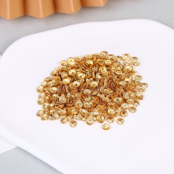 400 stk 4MM Blomsterfat Perlehatt Tilbehør For DIY Armbånd S.Plated 4pcs