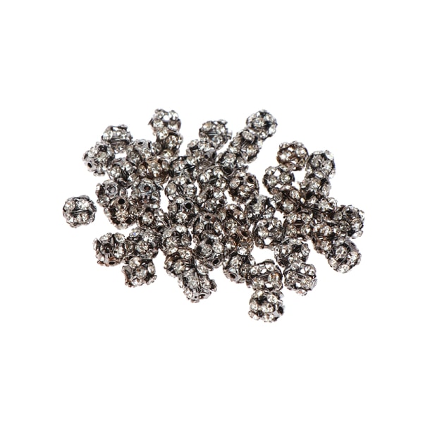 50 stk 6 mm Rhinestone Rone Krystalkugle Løse Spacer Perler Til J C-6mm