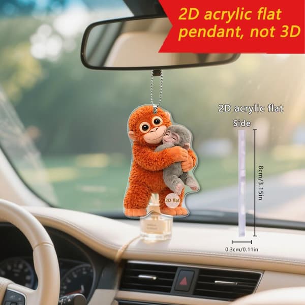 1 st skydda Punch The Monkey nyckelring 2D akrylapa som håller A5