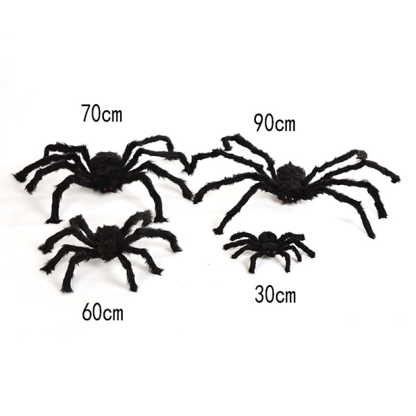 Ny røde øyne myk plysj edderkoppleketøy Large for Halloween-dekor C 30cm