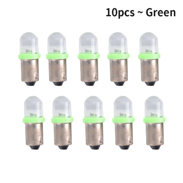 10 STK BA9S LED-pærer Bilinstrumentklyngelys Green