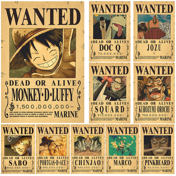 Anime Hanging Picture Pirate King Bounty Order Plakat 1-41 Kraf A7