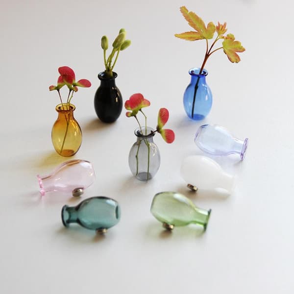 Mini Glasvase Køleskabsmagnet Kreativ 3D Vase Mikrolandskab A2