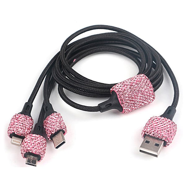 Kvinder Krystal Dual USB Port Bil Hurtig Rhinestones Bling Oplader PK2