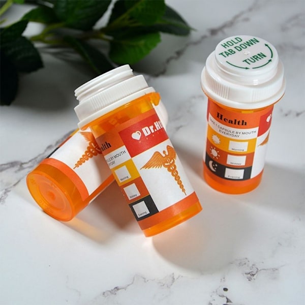 Plastic Stash Jar Skub ned og drej urtebeholder hætteglas Opbevaring
