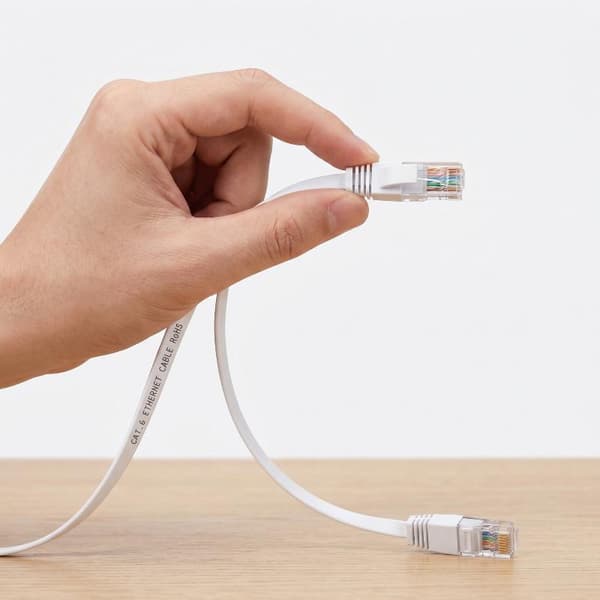 0.5M 5M Cat6 Kort Ethernetkabel Platt RJ45 Dator Internet L White 2M