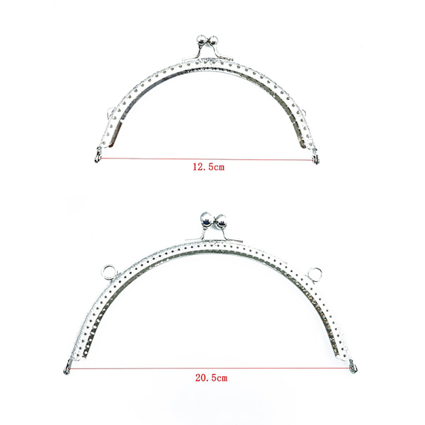 8,5/10,5/12,5/15,5 CM blankt silver Basic halvcirkel metallväska 8.5cm