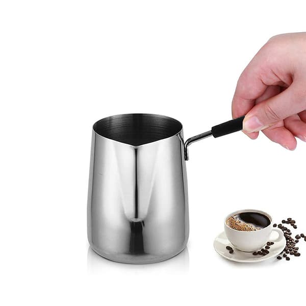 Latte Art Kop i Rustfrit Stål Med Stor Bug og Komfort 350ML
