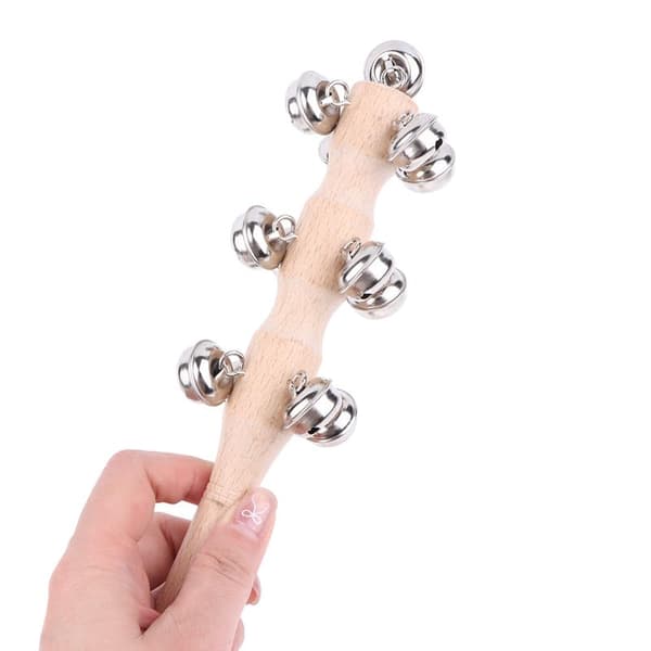 Trähandhållna klockor Jingle Bells Musikklockor Pinne Diskutera 1