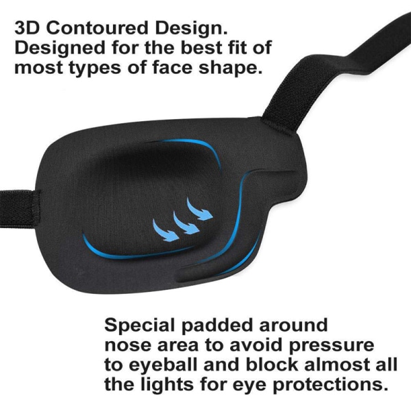 Pirat øjenplaster Unisex sort enkelt øjenplaster Øjenplaster Et øje Right