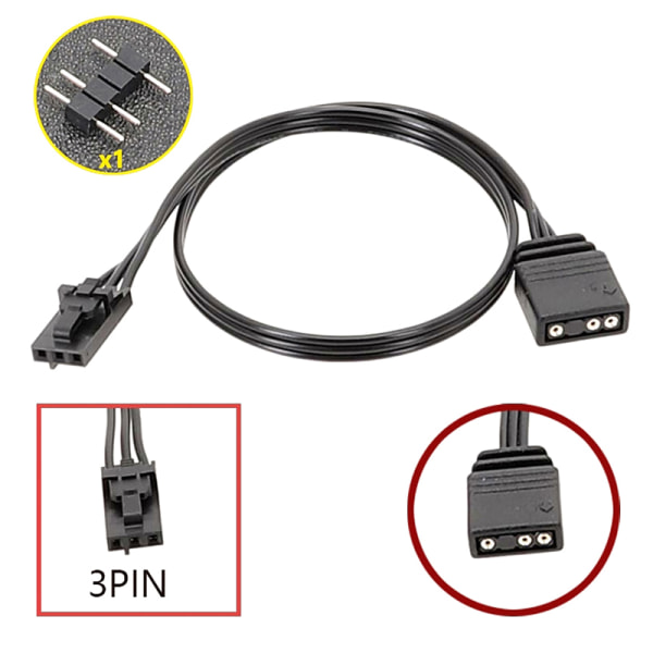 Adapterkabel til Corsair RGB til standard ARGB 3/4-pin stik 4pin