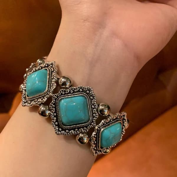 Ny mode Boho turkis ørestikker armbånd til kvinder Ear Studs