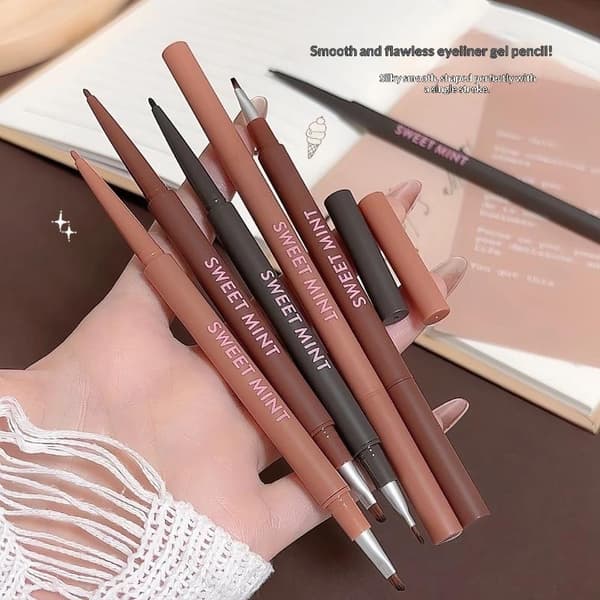 Vanntett Eyeliner Gel Penn Langvarig Smudge Proof Innebygd Apric