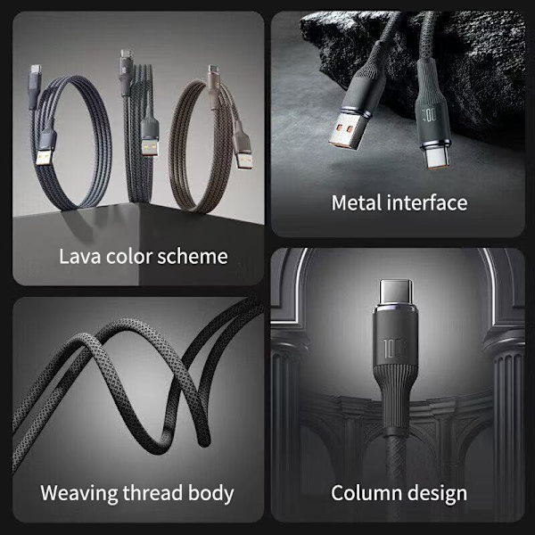 USB-C-kaapeli, nopea lataus Android-puhelimen lataukseen A4