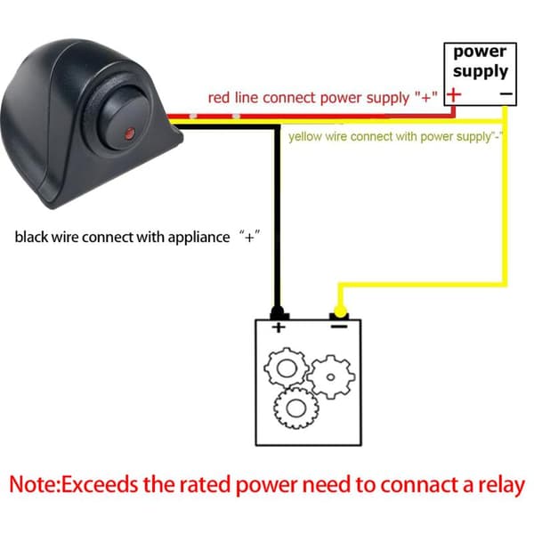 PÅ/AV DC12V Limtype Bryterkabel Overflatemontert Bryter DIY C