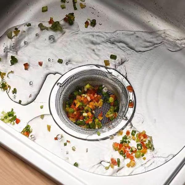 1 stk. køkkenvaskfilter i rustfrit stål til køkkenaffaldsrester A5