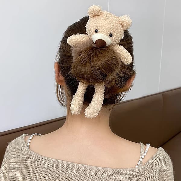 Bear Hair Bear Kram Hårrep Gummiband Kvinna Knythuvud Rep P 4