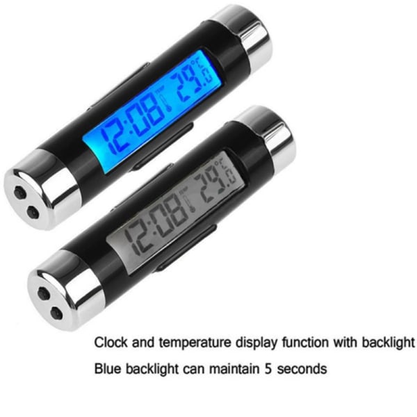 2 i 1 bil digital LCD-klocka/temperaturdisplay elektronisk