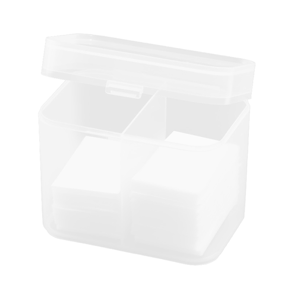 Kosmetisk vaskehåndkle oppbevaringsboks 2 rutenett plast med lokk Bomull