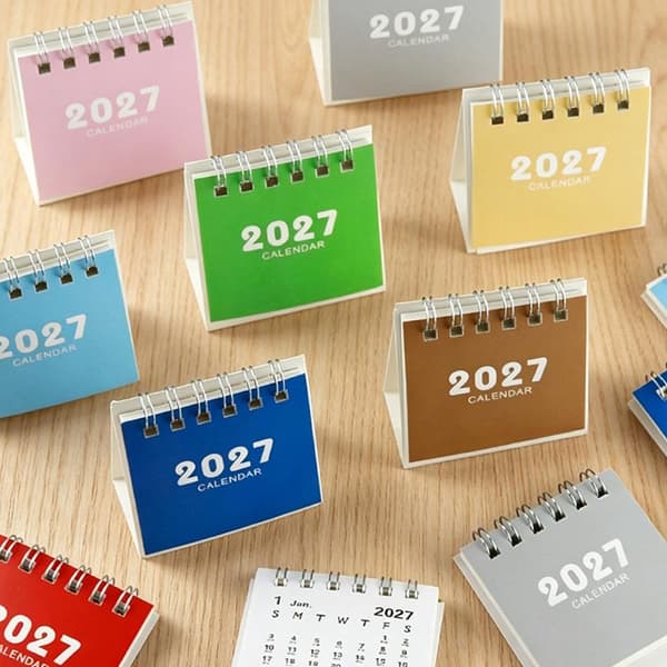 2027 Skrivebordskalender Mini Bærbare Reisekalendere Perfekt For H A5