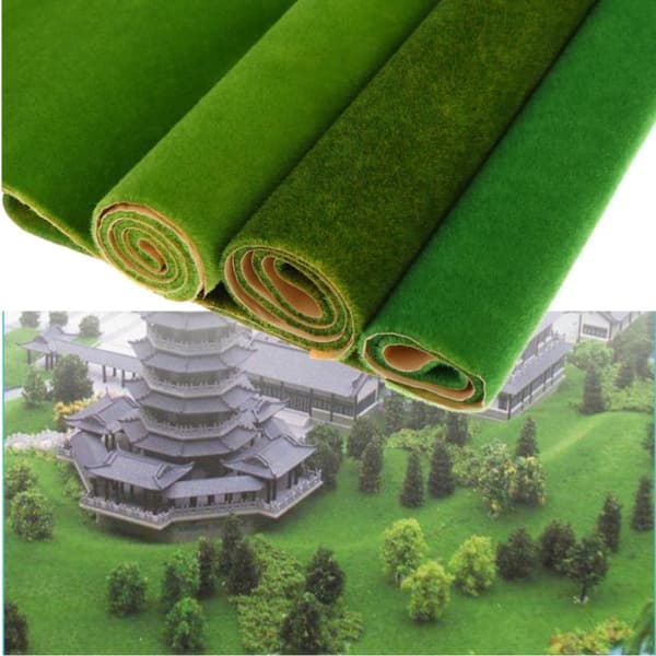 1 stk kunstgressmatte oppsett tog jernbane kunstgress Medium green 100cm