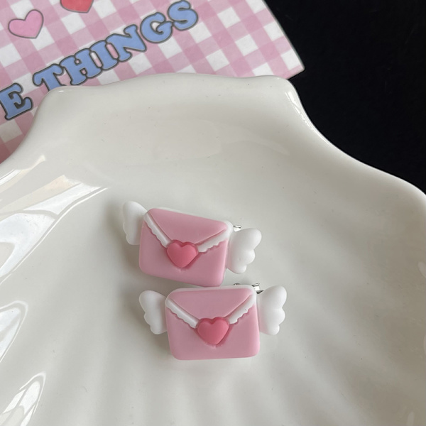 Lovely Envelope Angel Wings Hairpin Girls ja Pink Hair Clip Y2k