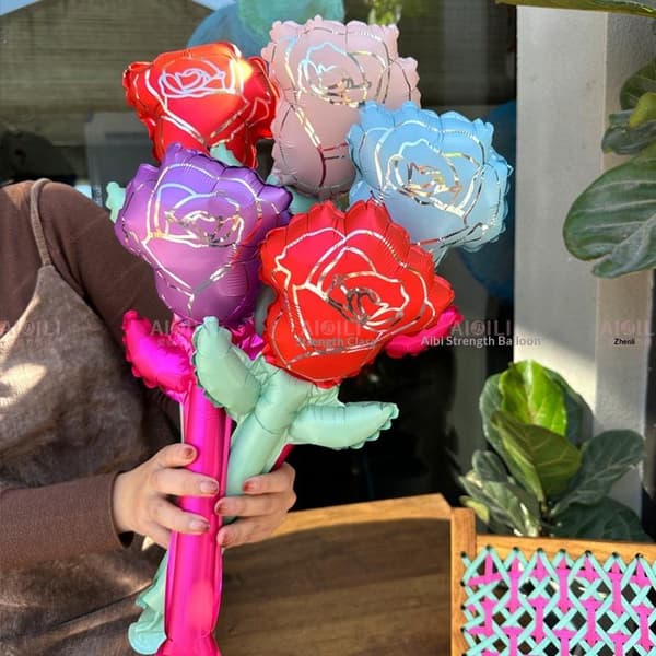 10 stk. Mini Rose Blomsterballoner Nellikeformet Valentinsdag A3