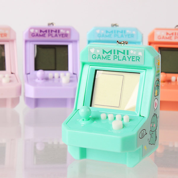 Mini bærbar spillkonsoll med nøkkelring Håndholdt puzz for barn Green