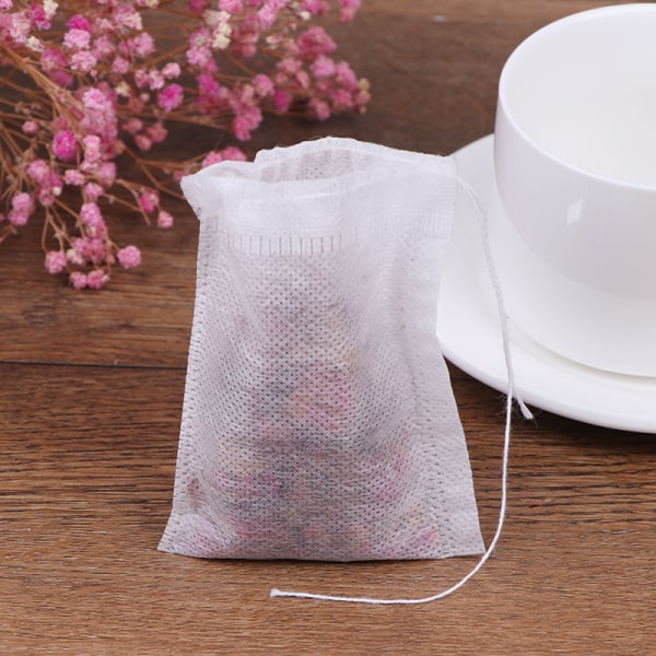 100st/lot Påsar Tepåsar Infuser Med String Heal Seal 7 x 9cm