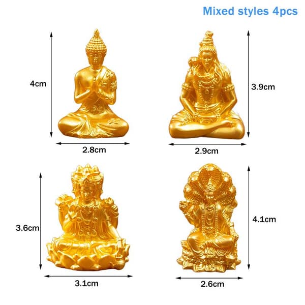 Tiibetiläiset pienois-Buddha-patsaat 4pcs