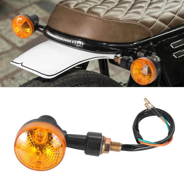 Universal Motorcykel Retro Blinkers Ljus Indikator Blinker Silver White
